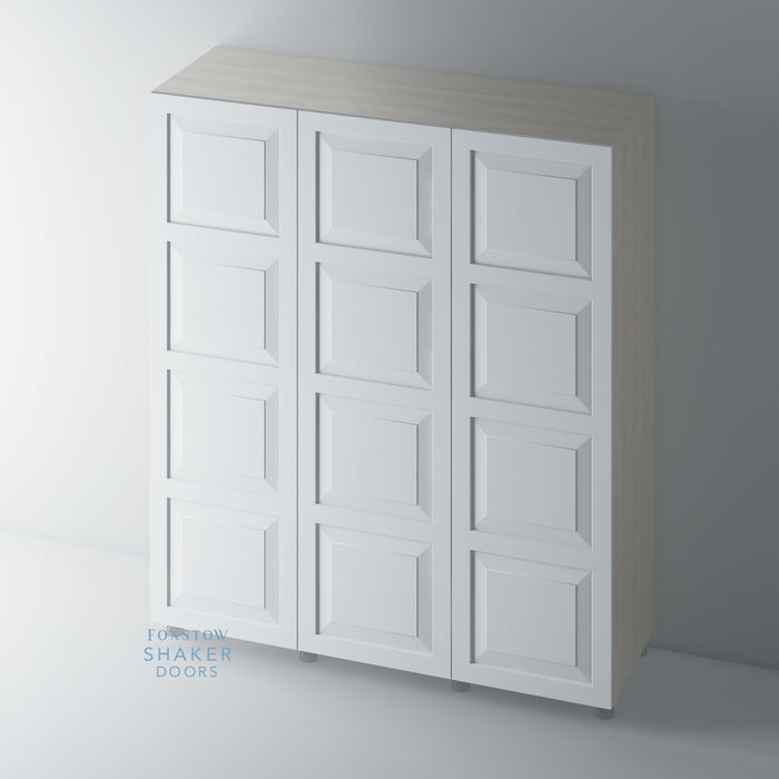 Primed, 4 Panel Raised Panel Shaker Wardrobe Door - Foxstow