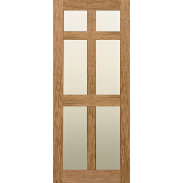 Glazed 6 Panel Oak Shaker Door - Foxstow