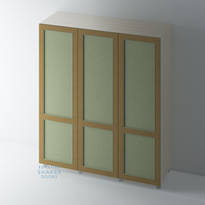 Bare, 2 Panel Shaker Wardrobe Door with STAFF BEAD Mouldings - Foxstow