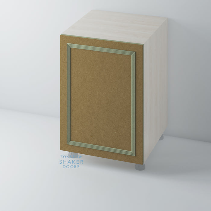 Bare, Flat Panel Kitchen Door with REED Mouldings - Foxstow