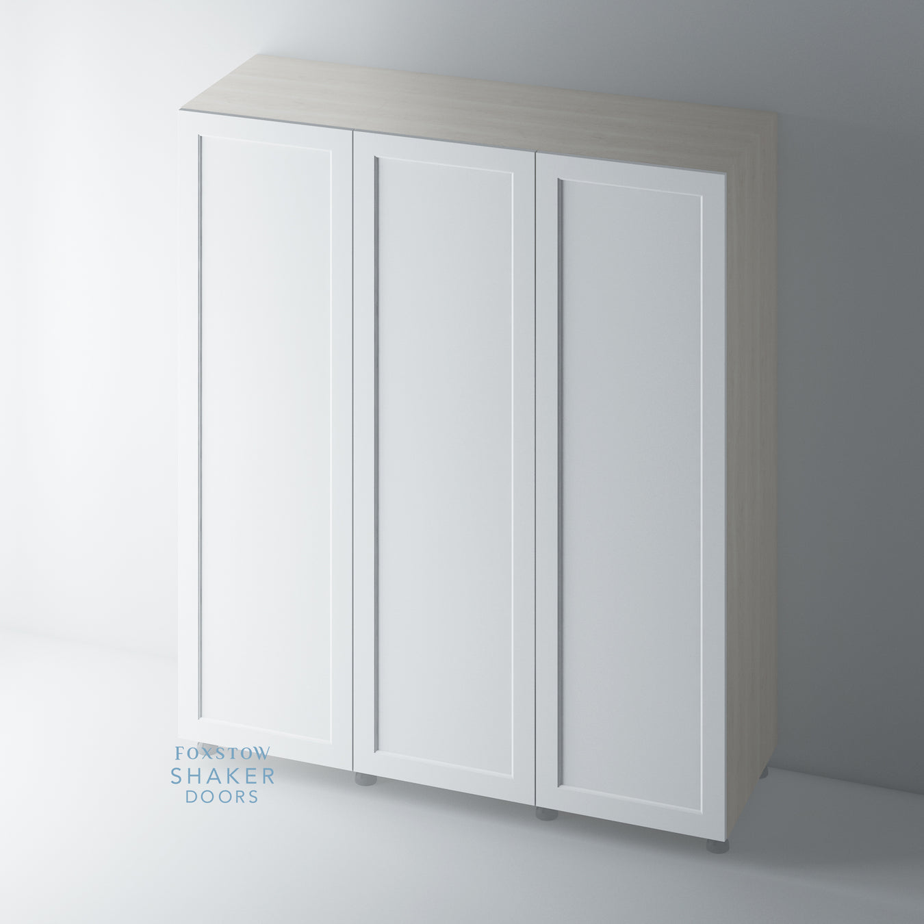 Primed Shaker Wardrobe with OVOLO Moulding for IKEA PAX