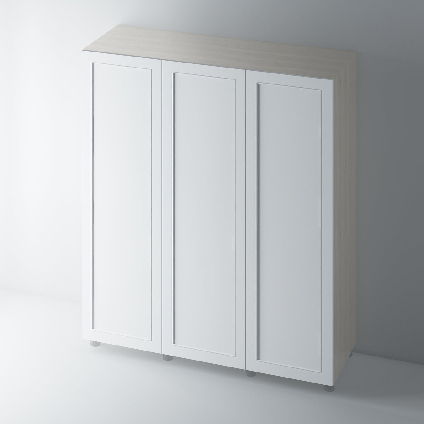 Primed Shaker Wardrobe with Staff Bead Moulding