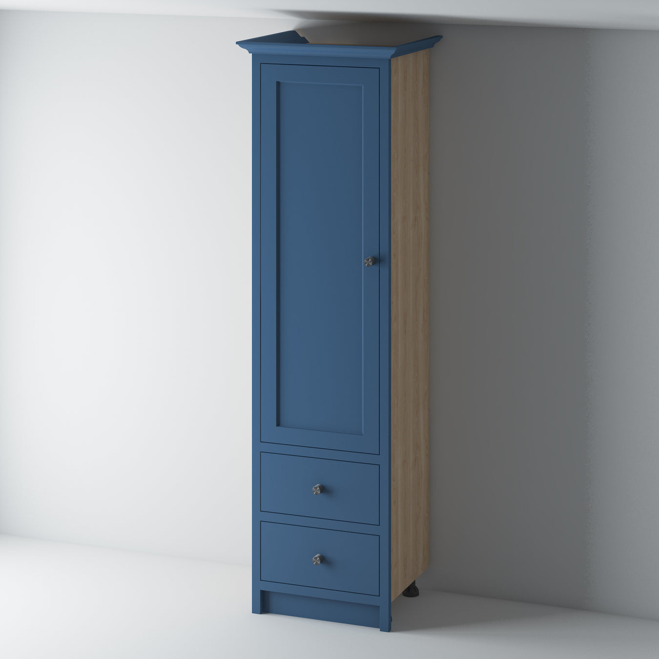 In Frame Oak Cabinets with Painted MDF Doors Full Height - Foxstow