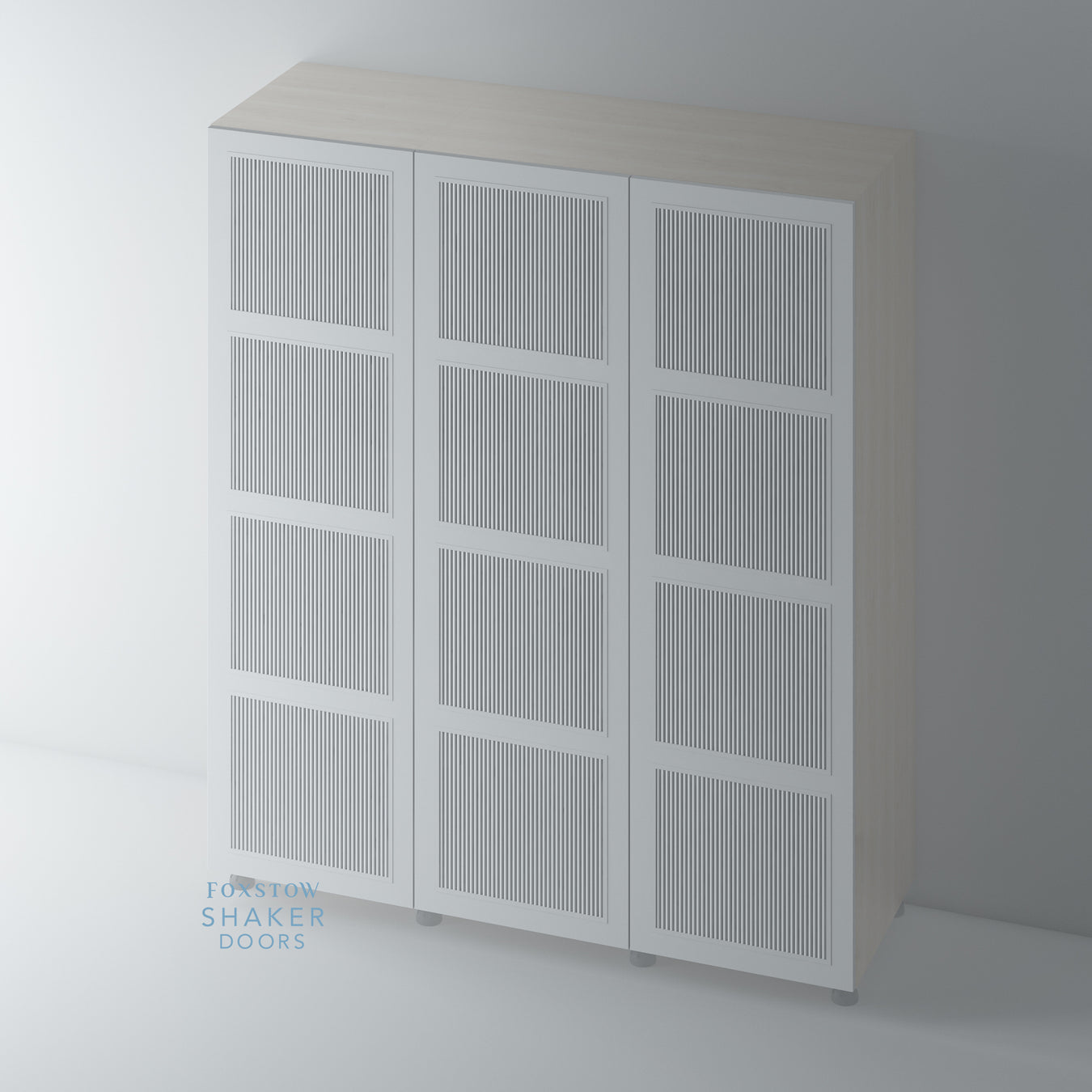 Primed Shaker Reeded Wardrobe for IKEA PAX