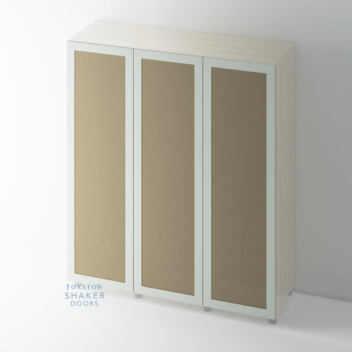 Painted, Single Panel Shaker Wardrobe Door with RATTAN - Foxstow