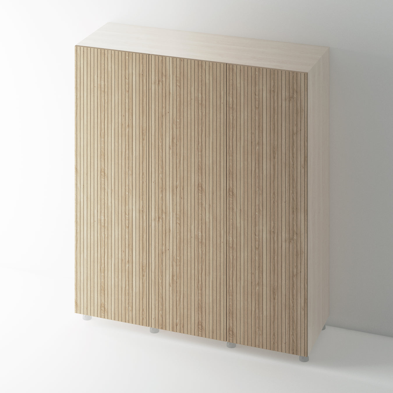 Custom Oak Veneer Flat Groove Wardrobe Doors