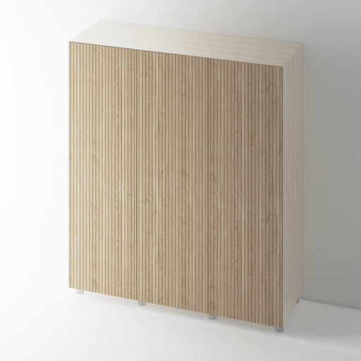 Oak Veneer Flat Grooved Wardrobe Door - Foxstow