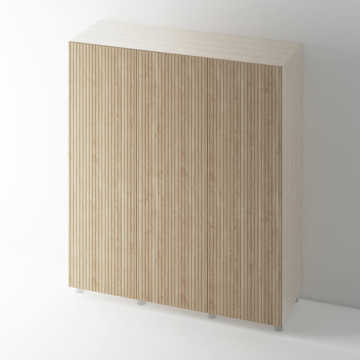 Oak Veneer Flat Grooved Wardrobe Door - Foxstow