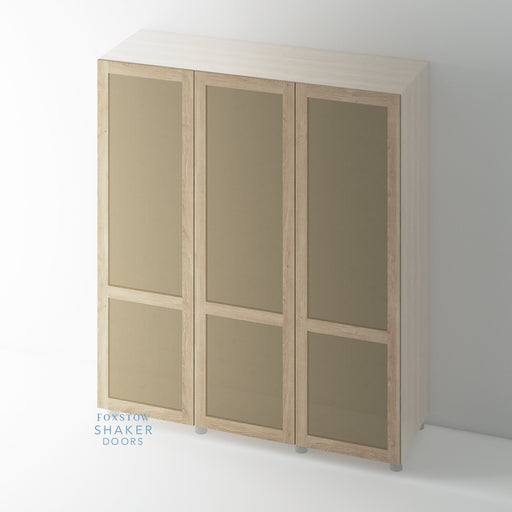 OAK, 2 Panel Shaker Rattan Wardrobe Door - Foxstow