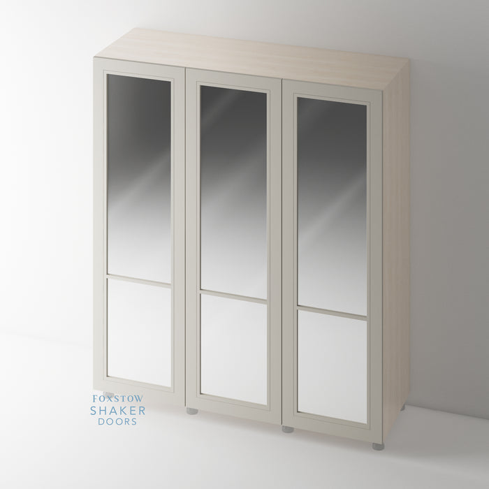 Painted, 2 Panel Mirrored Shaker Wardrobe Door - Foxstow
