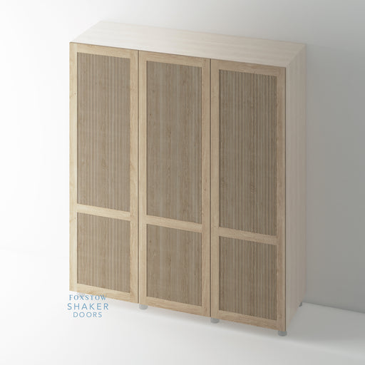 OAK, 2 Panel Reeded Shaker Wardrobe Door - Foxstow