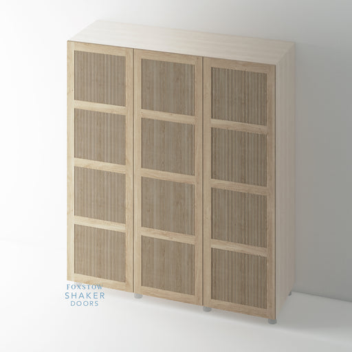 OAK, 4 Panel Reeded Shaker Wardrobe Door - Foxstow