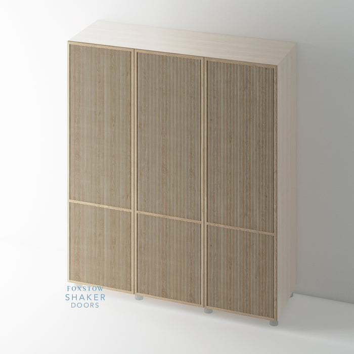 OAK, Shaker Slimline Reeded Wardrobe Doors for IKEA PAX - Foxstow