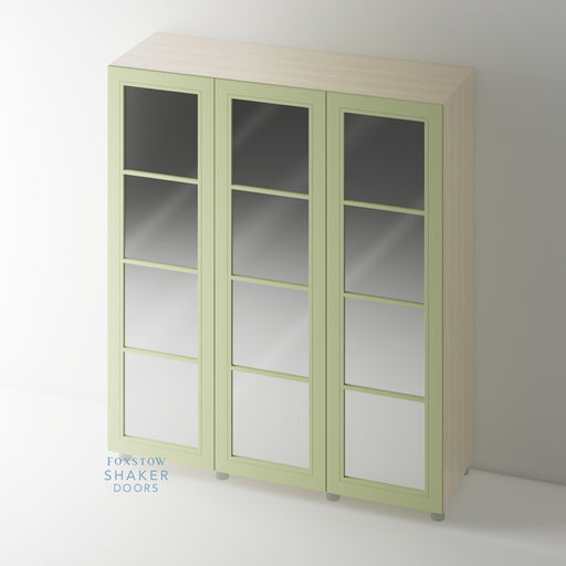 Painted, 4 Panel Mirrored Shaker Wardrobe Door - Foxstow