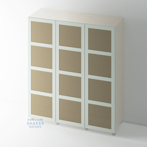 Painted, 4 Panel Shaker Rattan Wardrobe Door - Foxstow