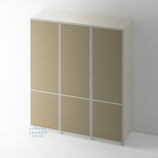 Painted, 2 Panel Slimline Shaker Wardrobe Door with RATTAN - Foxstow