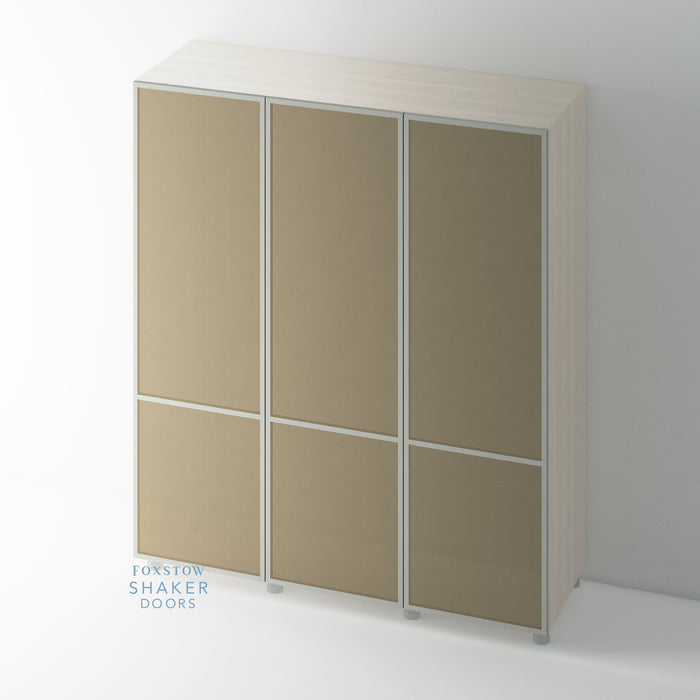 Painted, 2 Panel Slimline Shaker Wardrobe Door with RATTAN - Foxstow