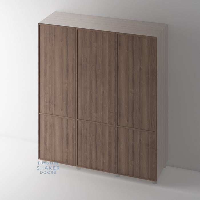 2 panel walnut wardrobe door from Foxstow Shaker Doors 