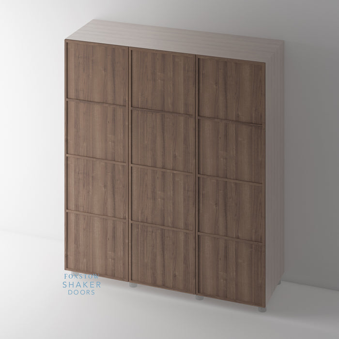 4 panel walnut wardrobe door from Foxstow Shaker Doors 