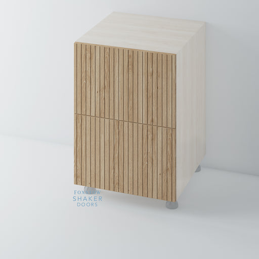 Oak Veneer Flat Grooved Kitchen Drawer for IKEA METOD - Foxstow