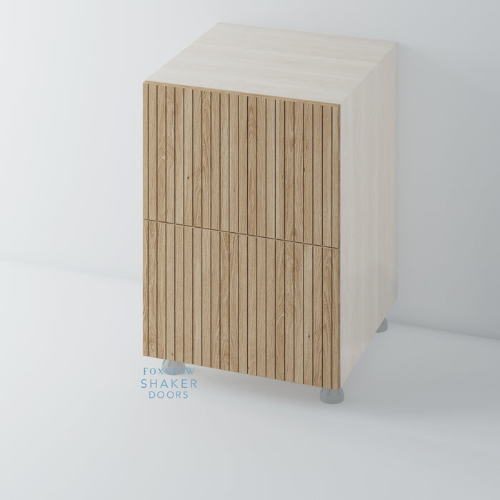 Oak Veneer Flat Grooved Kitchen Drawer for IKEA METOD - Foxstow
