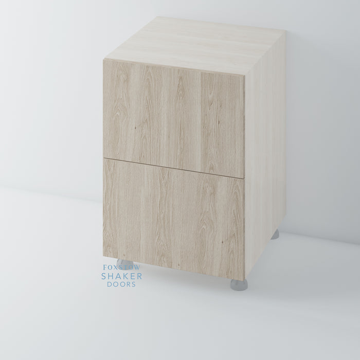 Oak Veneer Flat White Washed Kitchen Drawer for IKEA METOD - Foxstow