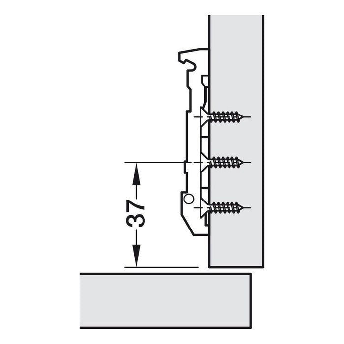 Concealed Cup Hinge, 120° Standard, Full Overlay Mounting, Tiomos with 2mm Cruciform Fixing Plate - Foxstow