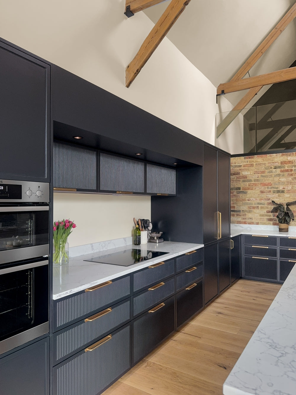 Grand design featured slimline shaker reeded kitchen