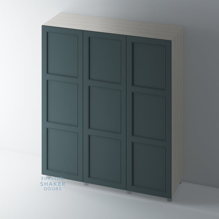 Painted, 3 Panel Shaker with STAFF BEAD Wardrobe Door - Foxstow