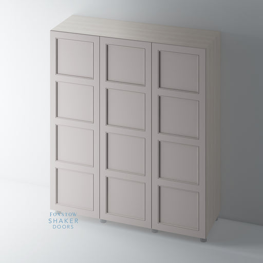 Painted, 4 Panel Shaker Wardrobe Door with STAFF BEAD Mouldings - Foxstow