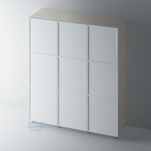 Primed, Slimline Shaker 3 Panel Wardrobe Door - Foxstow