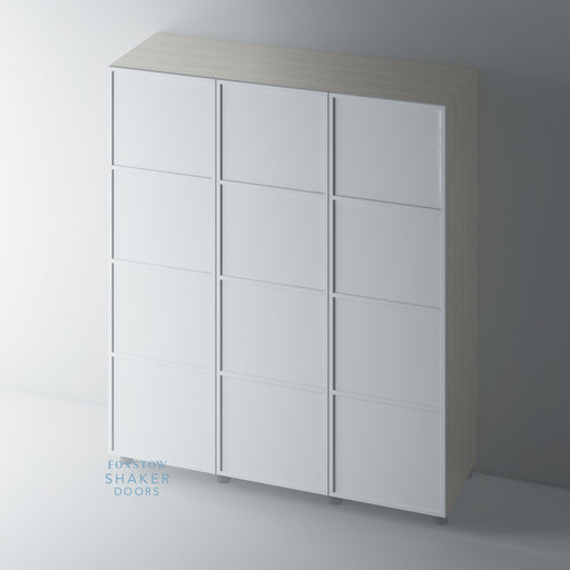 Primed, Slimline Shaker 4 Panel Wardrobe Door - Foxstow