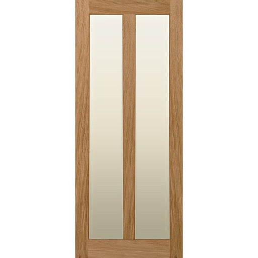 Glazed 2 Vertical Panel Oak Shaker Door - Foxstow