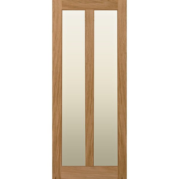 Glazed 2 Vertical Panel Oak Shaker Door - Foxstow