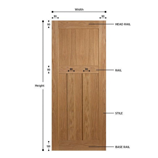 1930's Style Oak Door - Foxstow