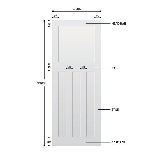 1930's Primed Hardwood Door - Foxstow