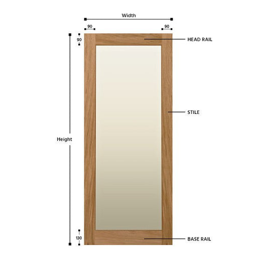 Glazed Single Panel Solid Oak Shaker Door - Foxstow