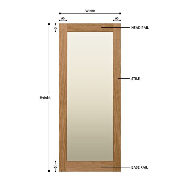 Glazed Single Panel Solid Oak Shaker Door - Foxstow
