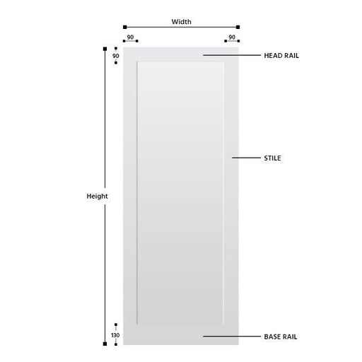 Single Panel Primed Hardwood Shaker Door - Foxstow