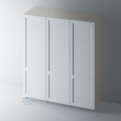 Primed, 2 Panel Shaker with OVOLO Wardrobe Door - Foxstow