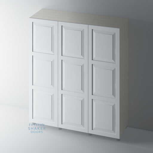 Primed, 3 Panel Raised Panel Shaker Wardrobe Door - Foxstow