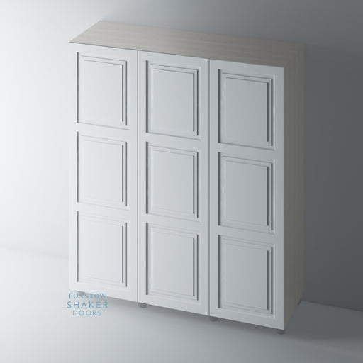 Primed, 3 Panel Stepped Panel Shaker Wardrobe Door - Foxstow