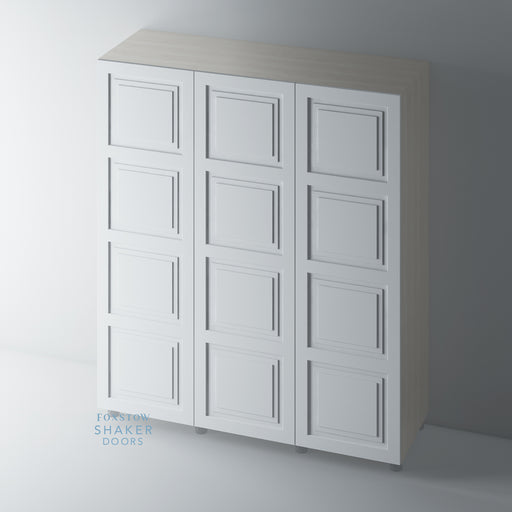 Primed, 4 Panel Stepped Panel Shaker Wardrobe Door - Foxstow
