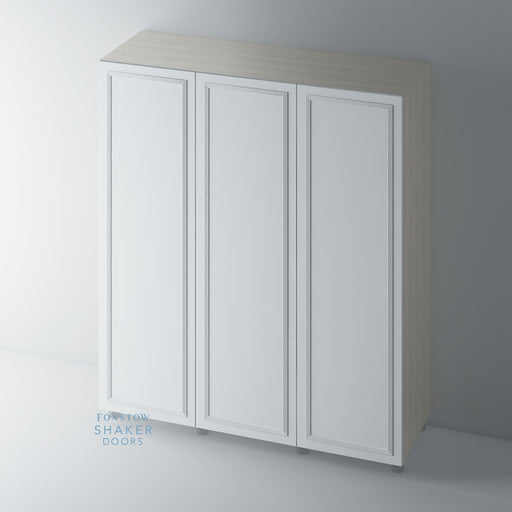 Primed, Flat Panel Wardrobe Door with REED Mouldings - Foxstow