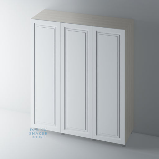 Primed, Shaker Stepped Panel Wardrobe Door for IKEA PAX - Foxstow