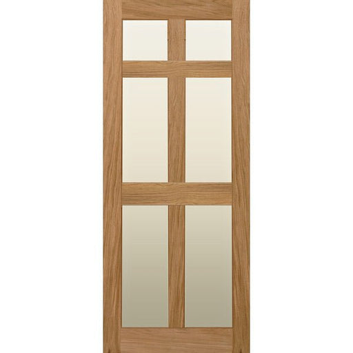 Glazed 6 Panel Oak Shaker Door - Foxstow