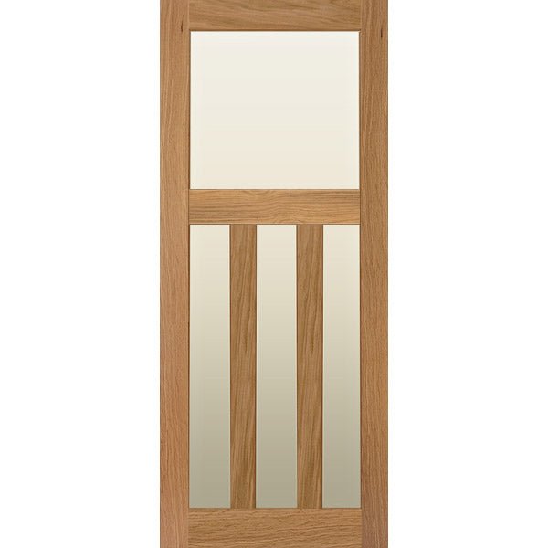 Glazed 1930's Solid Oak Door - Foxstow