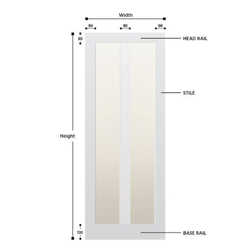 Glazed 2 Vertical Panel Hardwood Shaker Door - Foxstow