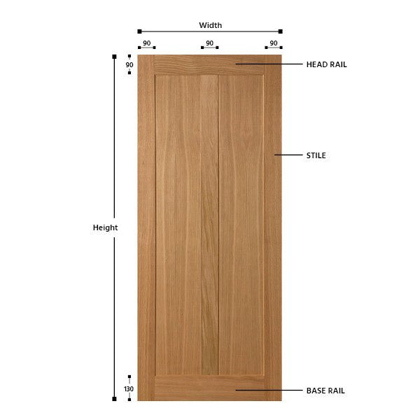 2 Vertical Panel Oak Shaker Door - Foxstow