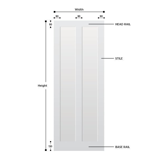 2 Panel Vertical Primed Hardwood Shaker Door - Foxstow